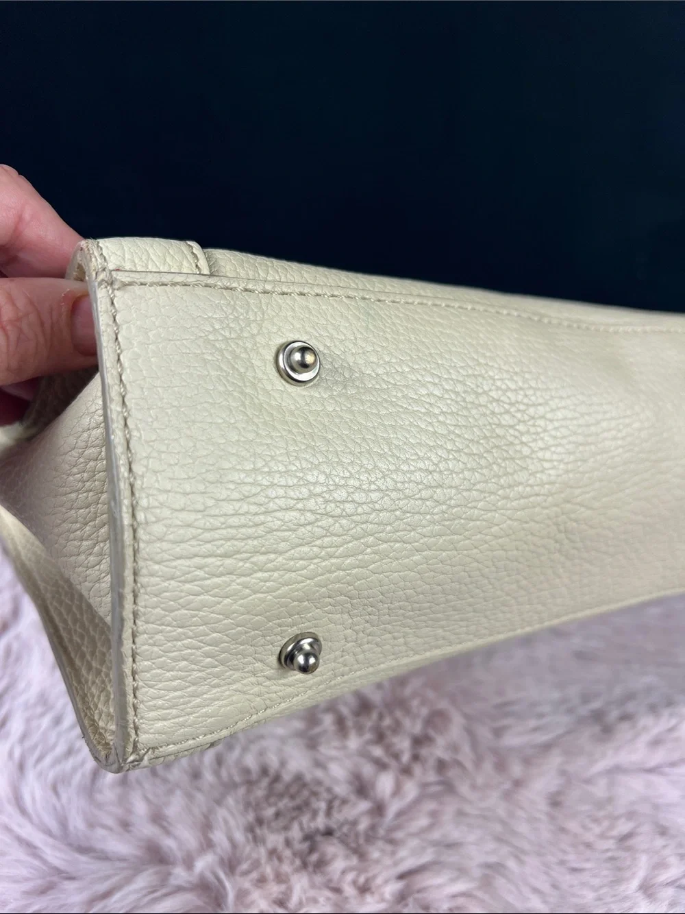 Dooney & Bourke Small Barlow Tote Ivory Pebbled Leather